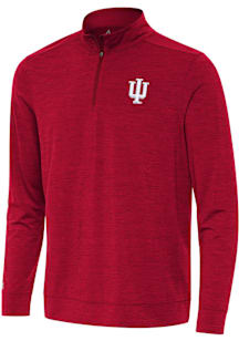 Antigua Indiana Hoosiers Mens Red Bright Long Sleeve Qtr Zip Pullover