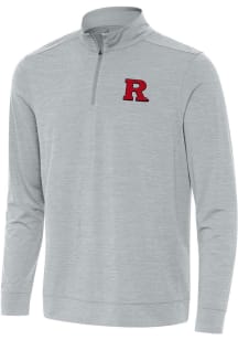 Mens Rutgers Scarlet Knights Grey Antigua Bright Qtr Zip Pullover