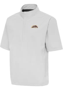 Mens Western Michigan Broncos Grey Antigua Brisk Short Sleeve Jacket