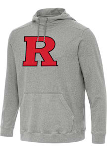 Antigua Rutgers Scarlet Knights Mens Grey Full Front Cloud Long Sleeve Hoodie