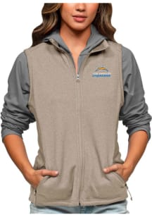 Antigua Los Angeles Chargers Womens Oatmeal Course Vest