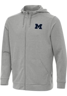 Mens Michigan Wolverines Grey Antigua Effortless Light Weight Jacket