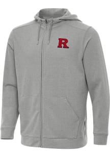 Mens Rutgers Scarlet Knights Grey Antigua Effortless Light Weight Jacket