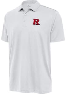 Mens Rutgers Scarlet Knights White Antigua Ellipse Short Sleeve Polo Shirt