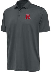 Mens Rutgers Scarlet Knights Grey Antigua Ellipse Short Sleeve Polo Shirt