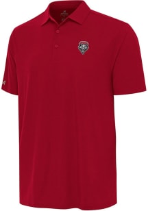 Antigua New Mexico Lobos Mens Red Era Short Sleeve Polo