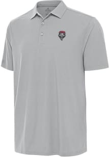 Antigua New Mexico Lobos Mens Grey Era Short Sleeve Polo