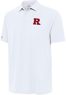 Mens Rutgers Scarlet Knights White Antigua Era Short Sleeve Polo Shirt