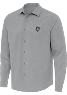 Antigua New Mexico Lobos Mens Grey Exposure Long Sleeve Dress Shirt