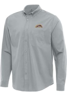 Mens Western Michigan Broncos Grey Antigua Flight Long Sleeve Dress Shirt