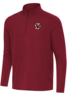 Antigua Boston College Eagles Mens Cardinal Intent Long Sleeve Qtr Zip Pullover
