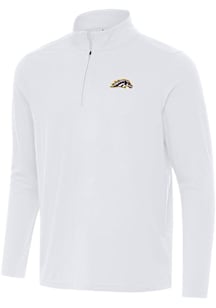 Antigua Western Michigan Broncos Mens White Intent Long Sleeve Qtr Zip Pullover