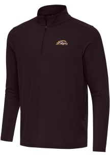 Antigua Western Michigan Broncos Mens Brown Intent Long Sleeve Qtr Zip Pullover