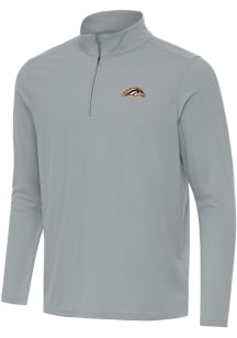 Antigua Western Michigan Broncos Mens Grey Intent Long Sleeve Qtr Zip Pullover