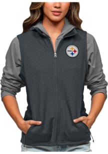 Antigua Pittsburgh Steelers Womens Charcoal Course Vest
