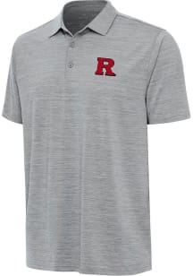 Mens Rutgers Scarlet Knights Grey Antigua Layout Short Sleeve Polo Shirt