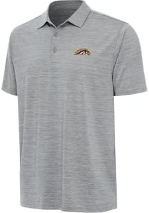 Mens Western Michigan Broncos Grey Antigua Layout Short Sleeve Polo Shirt