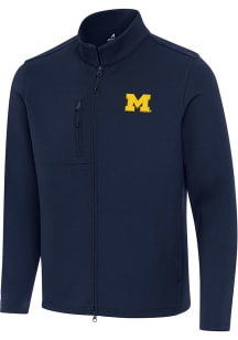 Mens Michigan Wolverines Navy Blue Antigua Objection Light Weight Jacket