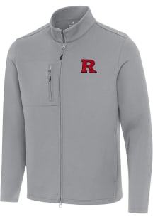 Mens Rutgers Scarlet Knights Grey Antigua Objection Light Weight Jacket