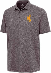 Antigua Wyoming Cowboys Mens Brown Par 3 Short Sleeve Polo