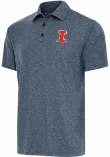 Illinois Fighting Illini Navy Blue Antigua Par 3 Big and Tall Polo