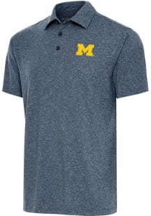 Michigan Wolverines Navy Blue Antigua Par 3 Big and Tall Polo