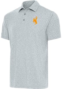 Antigua Wyoming Cowboys Grey Par 3 Big and Tall Polo