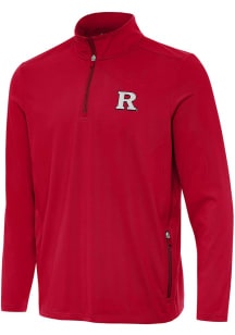 Mens Rutgers Scarlet Knights Red Antigua Perilous Qtr Zip Pullover