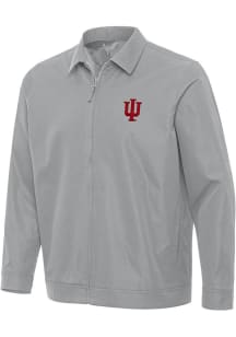 Mens Indiana Hoosiers Grey Antigua Pivot Light Weight Jacket