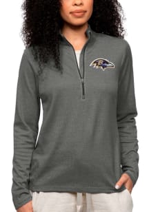 Antigua Baltimore Womens Charcoal Epic 1/4 Zip Pullover