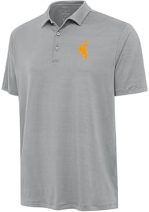 Antigua Wyoming Cowboys Mens Grey Reprocess Recycled Short Sleeve Polo
