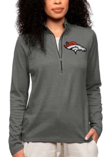 Antigua Denver Broncos Womens Charcoal Epic 1/4 Zip Pullover
