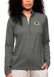 Antigua Green Bay Packers Womens Charcoal Epic 1/4 Zip Pullover