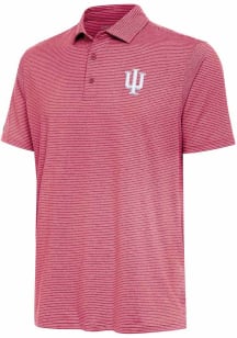 Mens Indiana Hoosiers Red Antigua Scheme Short Sleeve Polo Shirt