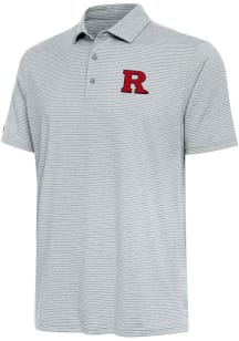 Mens Rutgers Scarlet Knights Grey Antigua Scheme Short Sleeve Polo Shirt