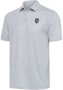 Antigua New Mexico Lobos Mens Grey Skills Short Sleeve Polo