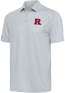 Mens Rutgers Scarlet Knights Grey Antigua Skills Short Sleeve Polo Shirt