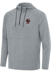 Antigua Boston College Eagles Mens Grey Spikes Long Sleeve Qtr Zip Pullover