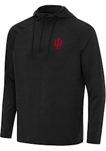 Antigua Indiana Hoosiers Mens Black Spikes Long Sleeve Qtr Zip Pullover