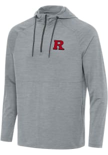 Mens Rutgers Scarlet Knights Grey Antigua Spikes Qtr Zip Pullover