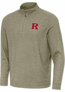 Mens Rutgers Scarlet Knights Olive Antigua Subtle Qtr Zip Pullover