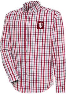 Mens Indiana Hoosiers  Antigua Alternate Tending Long Sleeve Dress Shirt