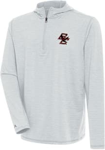 Antigua Boston College Eagles Mens Grey Tidy Long Sleeve Qtr Zip Pullover