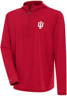 Antigua Indiana Hoosiers Mens Red Tidy Long Sleeve Qtr Zip Pullover