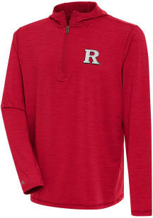 Mens Rutgers Scarlet Knights Red Antigua Tidy Qtr Zip Pullover