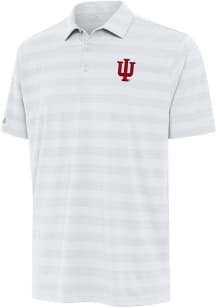 Mens Indiana Hoosiers White Antigua Tunnel Short Sleeve Polo Shirt