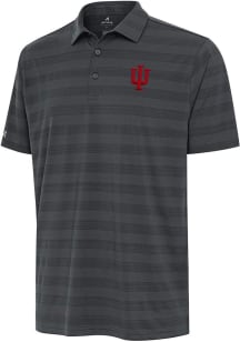 Mens Indiana Hoosiers Grey Antigua Tunnel Short Sleeve Polo Shirt