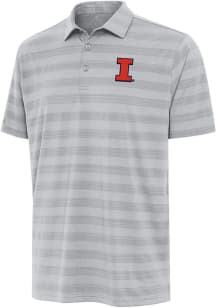 Illinois Fighting Illini Grey Antigua Tunnel Big and Tall Polo