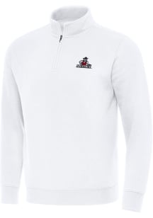 Antigua New Mexico State Aggies Mens White Victory Long Sleeve Qtr Zip Pullover