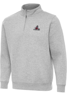 Antigua New Mexico State Aggies Mens Grey Victory Long Sleeve Qtr Zip Pullover